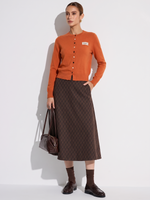 100% Merino Wool Contrasting Buttons Women Cardigan GOELIA