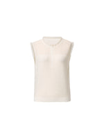 Jacquard Cut Out Neckline Women Ruffle Knit Tank Top GOELIA