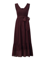 [Preview] Reversible A-Line Women Sleeveless Maxi Dress With Bowknot Ribbon GOELIA
