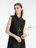 Xiang Yun Silk Asymmetric Hem Women Qipao Mini Dress GOELIA
