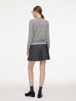 100% Wool V-Neck Women Mock-Layered Cardigan GOELIA