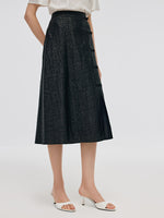 18 Momme Xiang Yun Silk Women Midi Skirt GOELIA