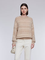 [Preview] Brushed Cashmere Wool Stripe Women Sweater GOELIA