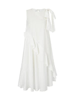 [Preview] Ruffle Sleeveless Women Maxi Dress With Detachable Bowknot GOELIA