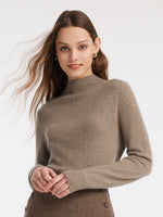 Cashmere Mock Neck Women Sweater GOELIA