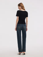 Denim Women Ankle-Length Cuffed Jeans GOELIA