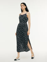 Floral Print Strap Side Slit Maxi Dress And Cardigan Two-Piece Set GOELIA