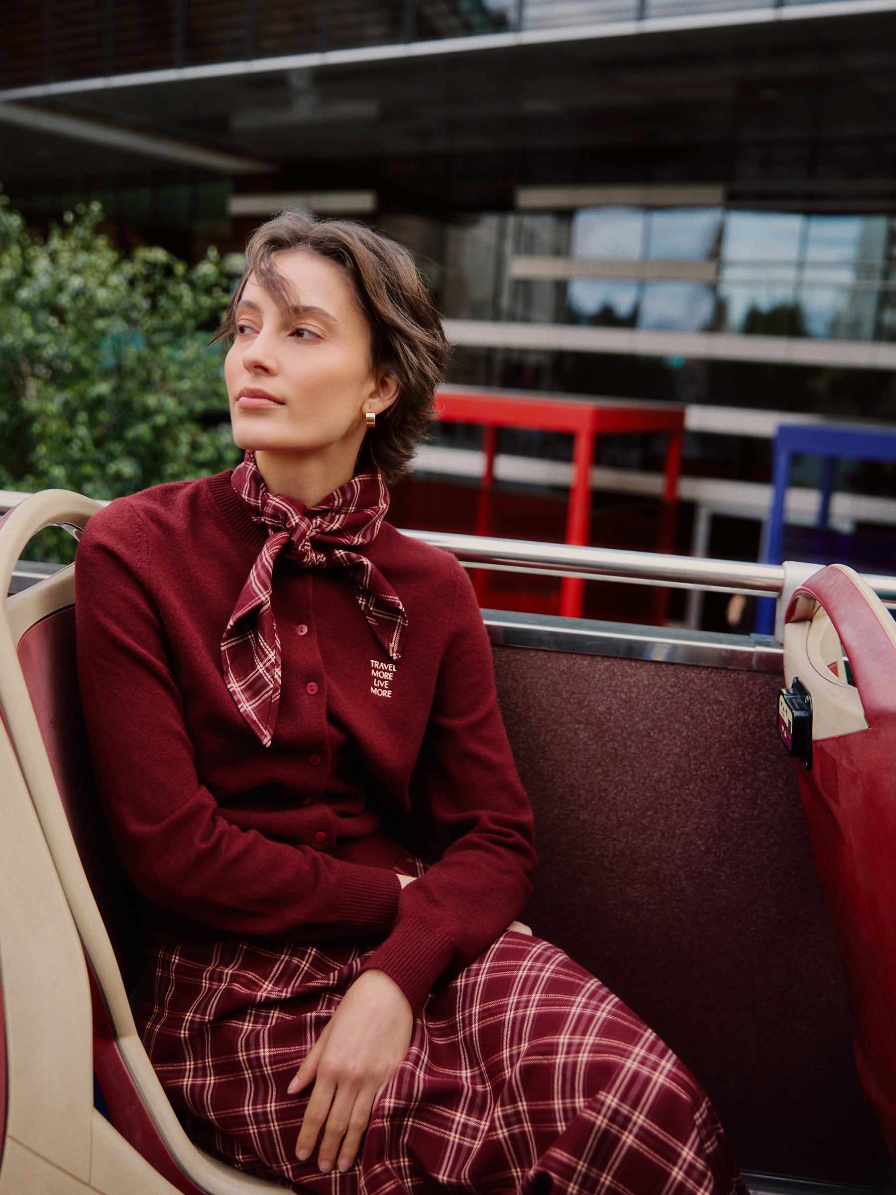 100% Wool Letter Embroidered Women Cardigan GOELIA