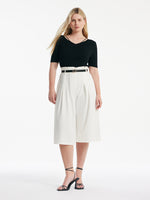 High-Waisted Mid-Calf Women Wide Leg Pants GOELIA