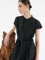 18 Momme Xiang Yun Silk Slit Cheongsam Women Qipao Maxi Dress With Belt GOELIA