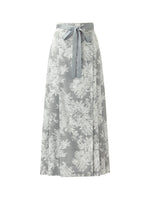 Silver Floral Jacquard Women Mamianqun With Bottomed Skirt GOELIA