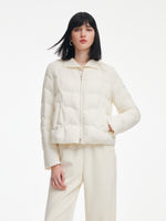 [Preview] Knit Collar Cropped Goose Down Jacket GOELIA