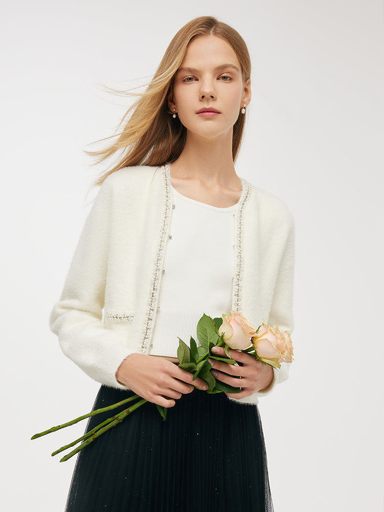 Mink-Like V-Neck Women Cardigan GOELIA