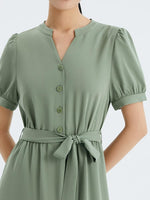 Acetate Waist Dress With Belt GOELIA