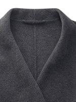 100% Wool Windproof Convertible Collar Women Wrap Overcoat GOELIA