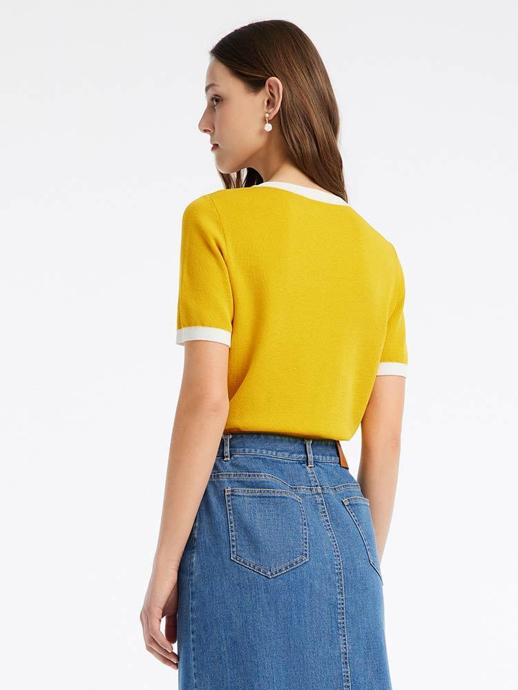 Round Neck Mulberry Silk Top GOELIA