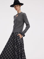 Cut Out V-Neck Long Sleeve Women Knit Top GOELIA