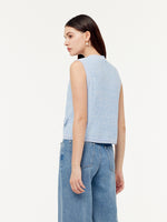 Single-Breasted Round Neck Women Knit Vest GOELIA
