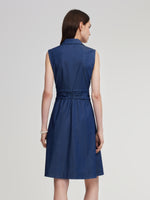 Denim A-Line Sleeveless Women Mini Dress GOELIA