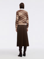 PU Leather Pleated A-Line Women Skirt GOELIA