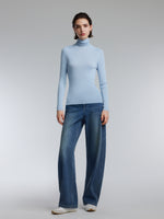 [Preview] 100% Wool Turtleneck Women Seamless Knit Top GOELIA
