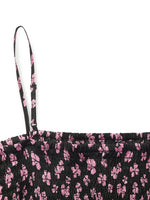 Bowknot Printed Spaghetti Strap Maxi Dress And Knitted Cardigan Two-Piece Set With Scrunchie GOELIA
