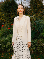 Worsted Wool One Button Women Blazer GOELIA