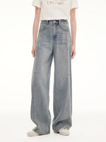 100% Cotton Denim Women Curved-Leg Jeans GOELIA
