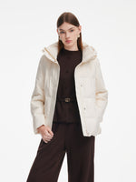 [Preview] Gathered Waist Belted Hooded Goose Down Jacket GOELIA