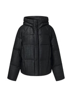 18MM Gambiered Canton Gauze Hooded Unisex Goose Down Jacket GOELIA