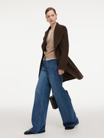 Cashmere Wool Blend Women Mid-Length Wrap Coat GOELIA