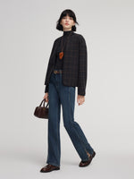 Denim Fleece Lined Women Slit Jeans GOELIA