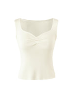 Acetate Knitted Ruched Women Vest GOELIA