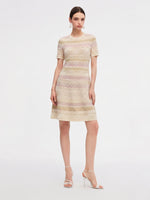 Multicolored Jacquard Women Knit Mini Dress GOELIA