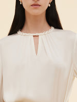 22MM Mulberry Silk Women Round Neck Blouse GOELIA