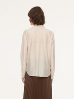 Acetate Modal Blend Ruffle Neck Women Shirt GOELIA