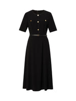 Triacetate Blend Women Midi Dress With Belt GOELIA
