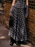 Plaid Women A-Line Skirt With Scrunchie GOELIA