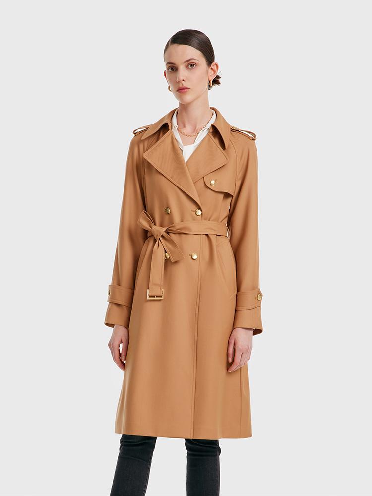 Worsted Wool Trench Coat GOELIA