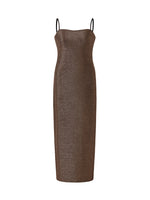Glitter Women Party Slip Maxi Dress With Detachable Spaghetti Strap GOELIA