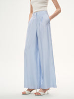 Tencel Acetate Linen Blend Women Straight Leg Pants GOELIA