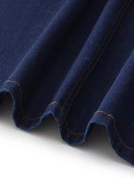 Denim A-Line Adjustable Waist Women Skirt GOELIA
