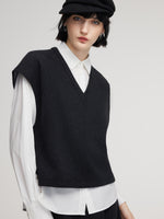 Shirt And Knit Sweater Vest And Skirt Three-Piece Set GOELIA