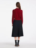 Tencel Wool V-Neck Sweater And Half Skirt Two-Piece Set GOELIA