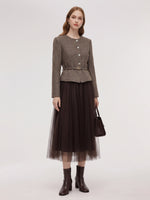 [Preview] Washable Wool Women Belted Maxi Dress GOELIA