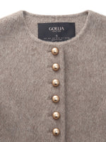 Alpaca Wool Blend Round Neck Women Jacket GOELIA