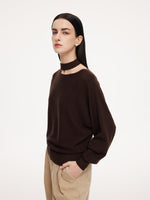 100% Wool Cut Out Women Sweater GOELIA
