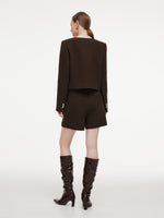 Cashmere Washable Wool Blend Women Shorts GOELIA