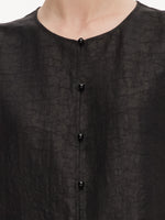 18MM Gambiered Canton Gauze Women Embroidered Hem Vest GOELIA