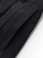 Black A-Line Women Maxi Skirt With Belt GOELIA